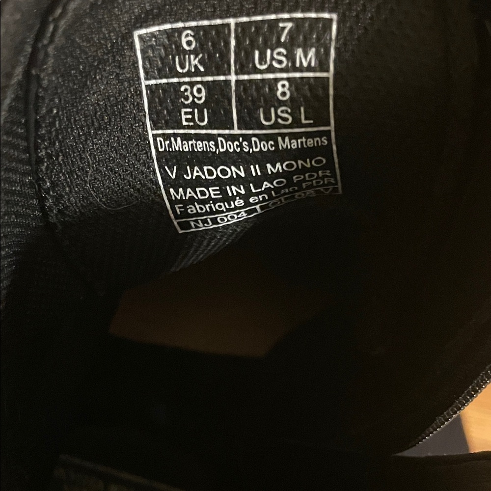 Vegan Doc Marten Jadon II Black Platform Combat/Moto Boots - Picture 8 of 8